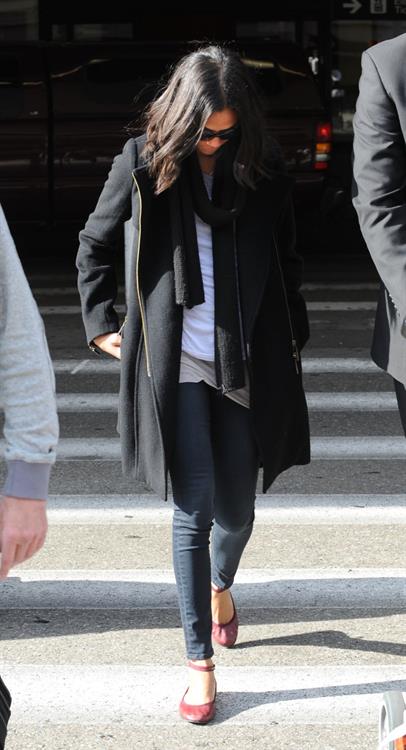 Zoe Saldana arriving into LA Airport - April 4, 2010  