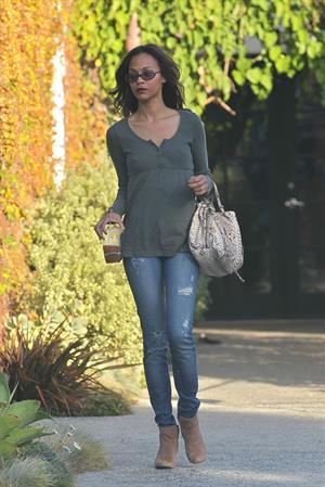 Zoe Saldana leaving a hair salon in West Hollywood - November 2, 2011