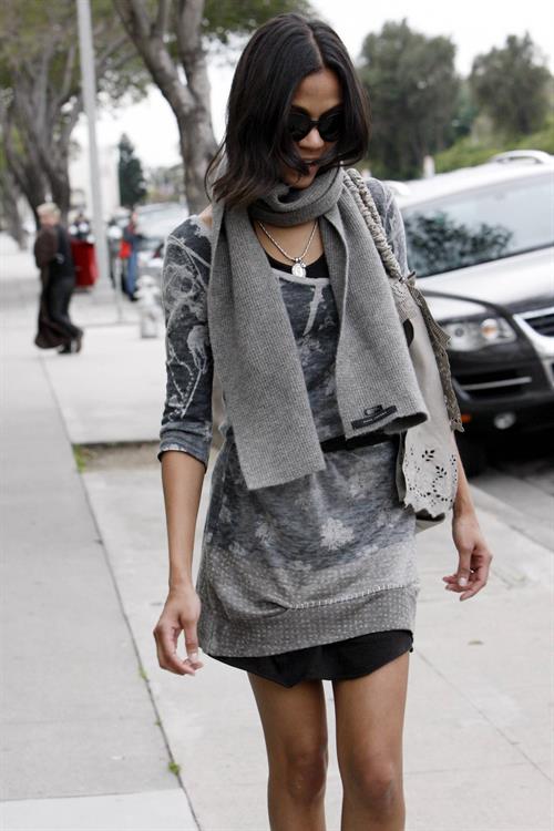 Zoe Saldana out & about in Los Angeles - March 5, 2010   