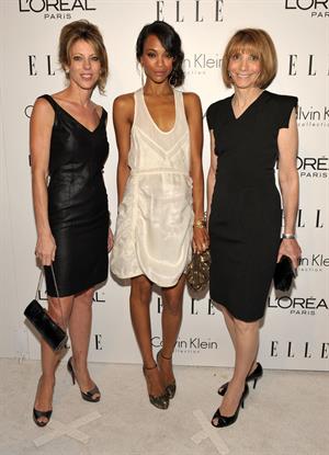 Zoe Saldana arrives for ELLE Magazine 16th Annual Women in Hollywood Tribute Oct 19, 2009  
