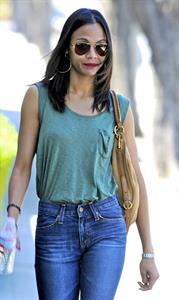 Zoe Saldana leaves a meeting in Beverly Hills April 27-2011 