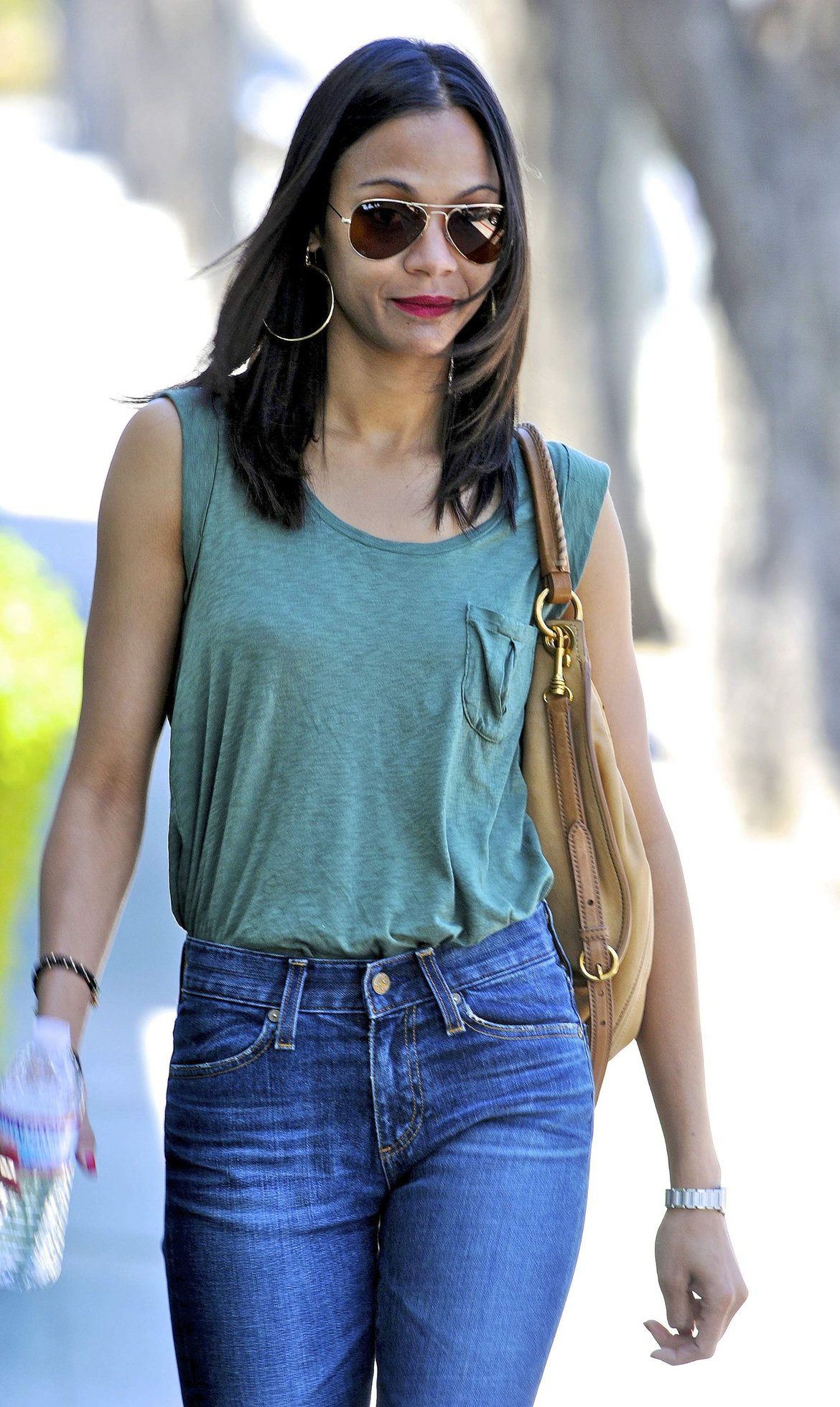 Zoe Saldana leaves a meeting in Beverly Hills April 27-2011 