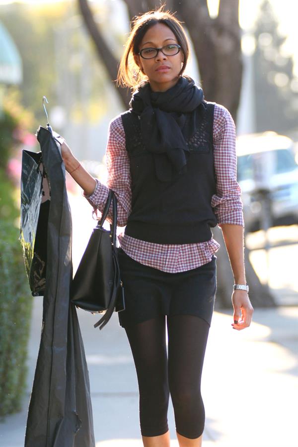 Zoe Saldana shops at Chanel in Beverly Hills December 5, 2012