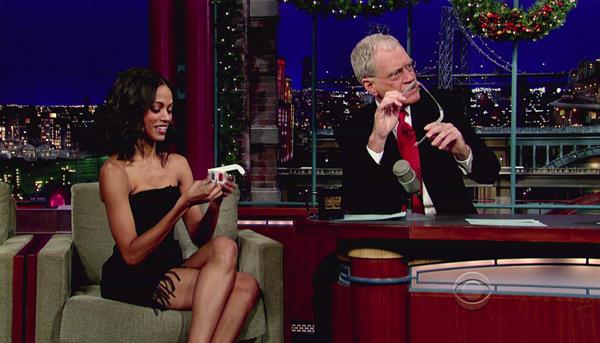 Zoe Salanda at The Letterman Show