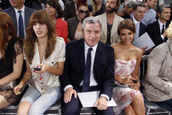 Jessica Alba at Christian Dior show during Paris fashion week 5-7-2010