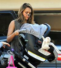 Jessica Alba heading to a Halloween party in Santa Monica on Oct 31, 2011