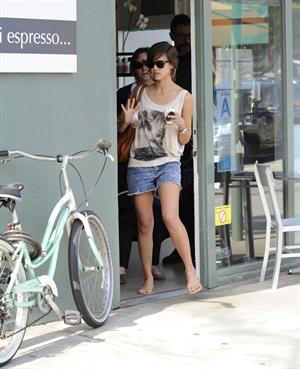 Jessica Alba leaving Caffe Luxxe in Brentwood on March 20, 2010 