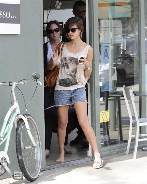 Jessica Alba leaving Caffe Luxxe in Brentwood on March 20, 2010 