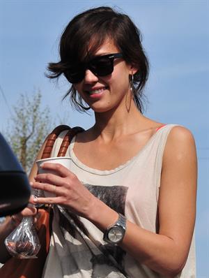 Jessica Alba leaving Caffe Luxxe in Brentwood on March 20, 2010 