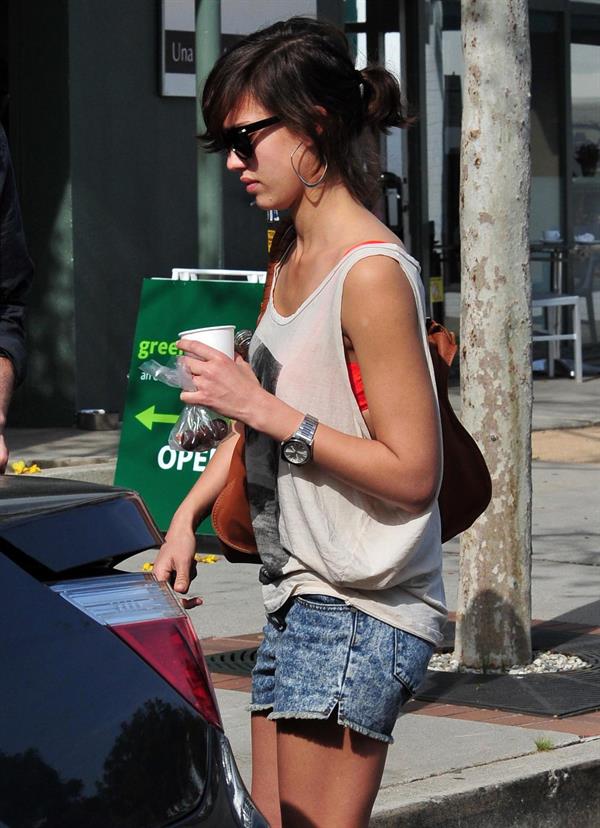 Jessica Alba leaving Caffe Luxxe in Brentwood on March 20, 2010 