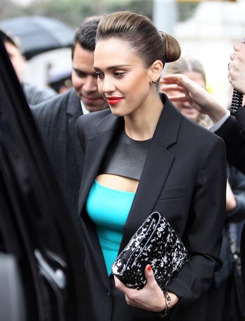 Jessica Alba Michael Kors Fall 2012 fashion show in New York on February 15, 2012 