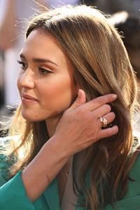 Jessica Alba on the set of Extra in Los Angeles on January 25, 2012 