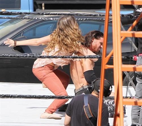 Jessica Alba wrestling in Los Angeles 09-04-12 