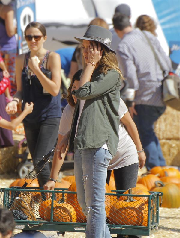 Jessica Alba – at Mr Bones Pumpkin Patch 10/12/13  