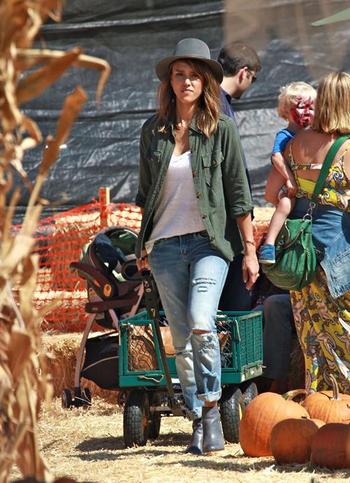 Jessica Alba – at Mr Bones Pumpkin Patch 10/12/13  