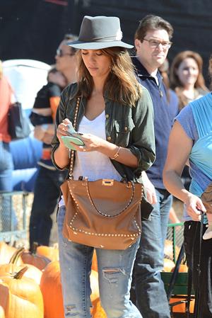 Jessica Alba – at Mr Bones Pumpkin Patch 10/12/13  