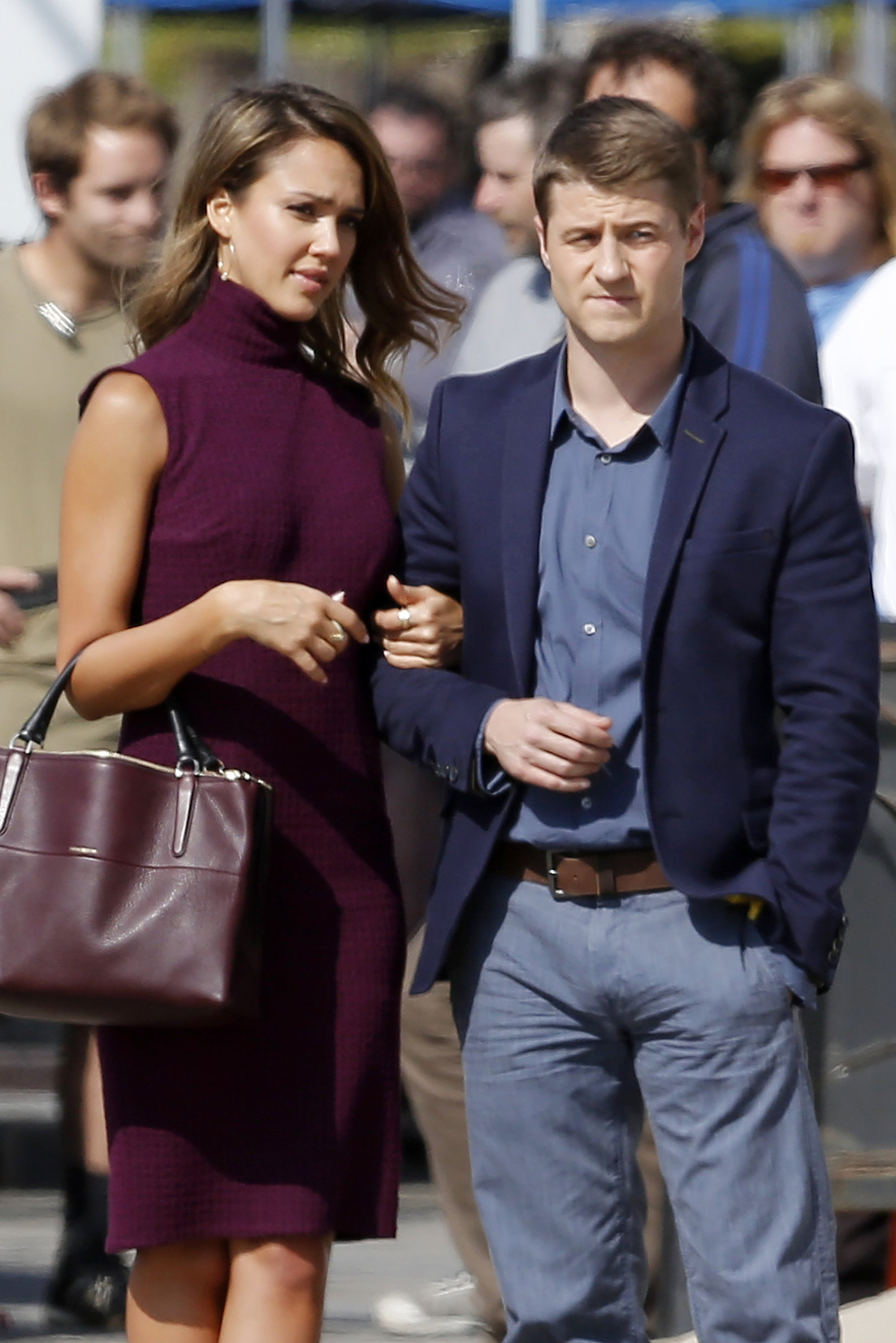 Jessica Alba “How to Make Love Like an Englishman” set candids in Los Angeles, November 4, 2013 