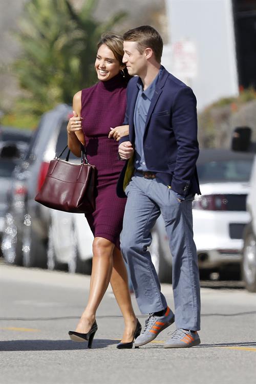 Jessica Alba “How to Make Love Like an Englishman” set candids in Los Angeles, November 4, 2013 