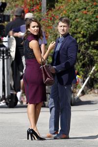 Jessica Alba “How to Make Love Like an Englishman” set candids in Los Angeles, November 4, 2013 