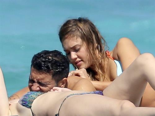 Jessica Alba  bikini candids in St. Barts 4/4/13 