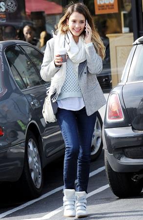 Jessica Alba at her office in Santa Monica 2/8/13 