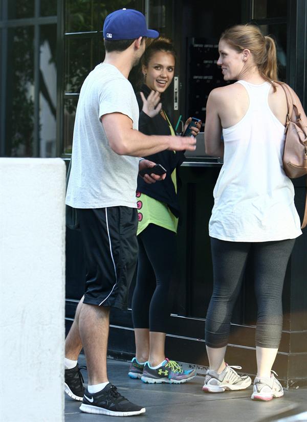 Jessica Alba  at the gym in West Hollywood 9/28/12 