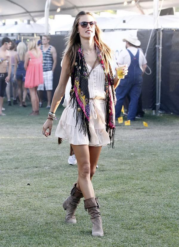 Alessandra Ambrosio at Coachella Valley Music and Arts Festival day 1 on April 15, 2011 