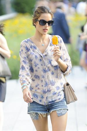 Alessandra Ambrosio New York candids on June 29, 2011 