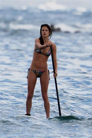 Alessandra Ambrosio on the beach in Hawaii on July 28, 2010 
