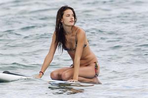 Alessandra Ambrosio on the beach in Hawaii on July 28, 2010 