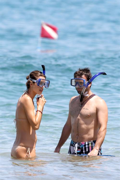 Alessandra Ambrosio on the beach in Hawaii July 30, 2010 