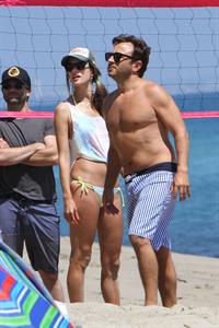 Alessandra Ambrosio playing beach volleyball in Malibu on July 7, 2012 