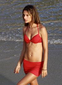 Alessandra Ambrosio photoshooting for Victoria's Secret on the beach in Saint Barthelemy