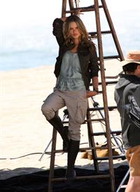 Alessandra Ambrosio photoshoot on the beach in Malibu