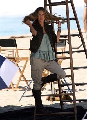 Alessandra Ambrosio photoshoot on the beach in Malibu
