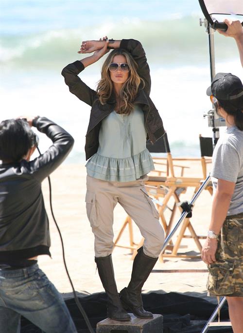 Alessandra Ambrosio photoshoot on the beach in Malibu