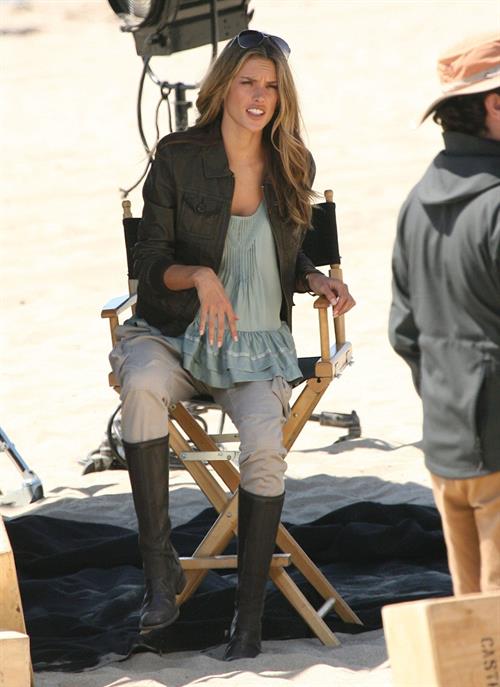 Alessandra Ambrosio photoshoot on the beach in Malibu