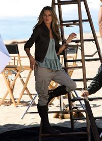 Alessandra Ambrosio photoshoot on the beach in Malibu