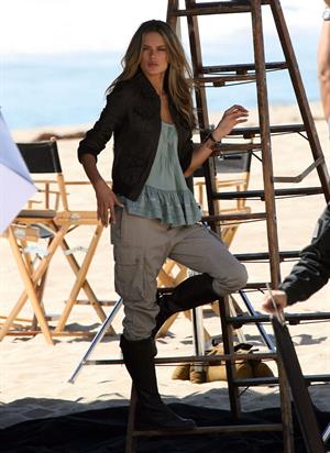 Alessandra Ambrosio photoshoot on the beach in Malibu