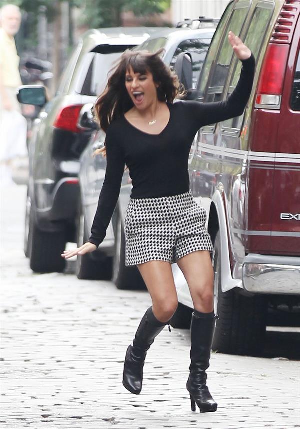 Lea Michele - On the Set of Glee - August 12, 2012