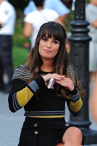 Lea Michele On the Glee set in Washington Square Park, NYC - August 11 2012