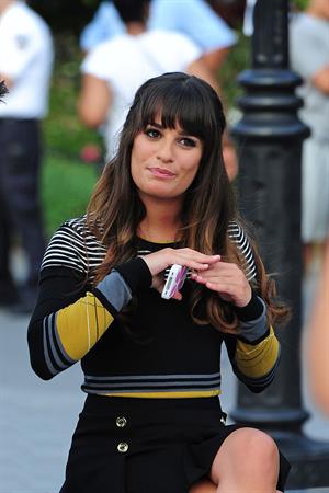 Lea Michele On the Glee set in Washington Square Park, NYC - August 11 2012