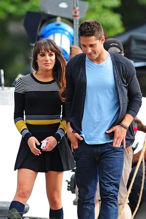 Lea Michele On the Glee set in Washington Square Park, NYC - August 11 2012