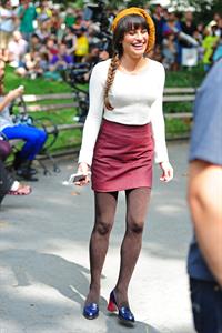 Lea Michele On the Glee set in Washington Square Park, NYC - August 11 2012
