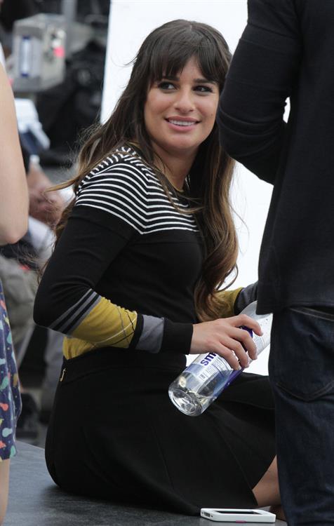 Lea Michele On the Glee set in Washington Square Park, NYC - August 11 2012