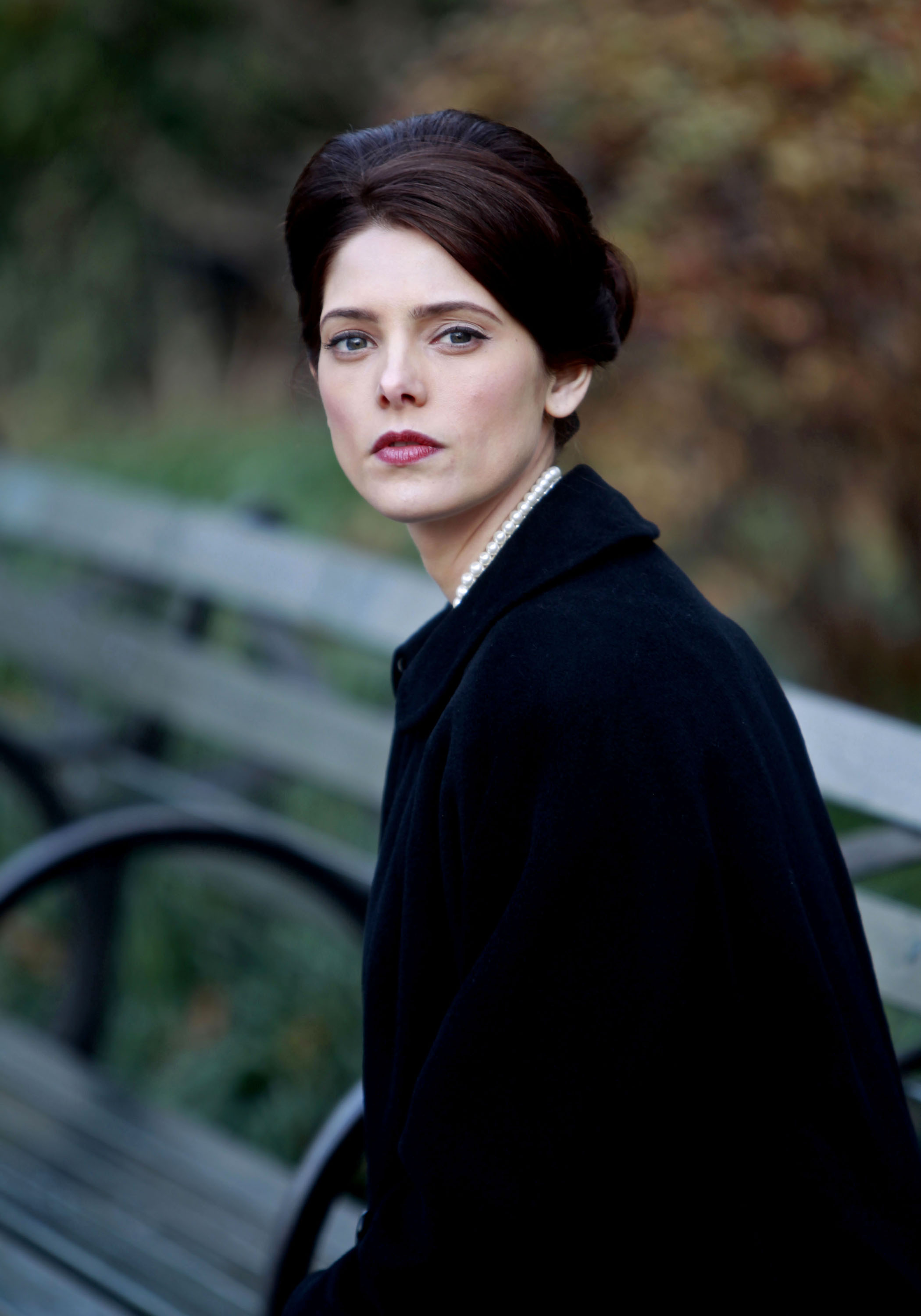 Ashley Greene filming Pan Am at Central Park in New York on December 12, 2011