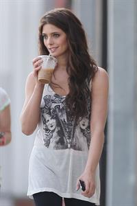 Ashley Greene takes a walk with an iced coffee in Sta Monica on March 20, 2010 