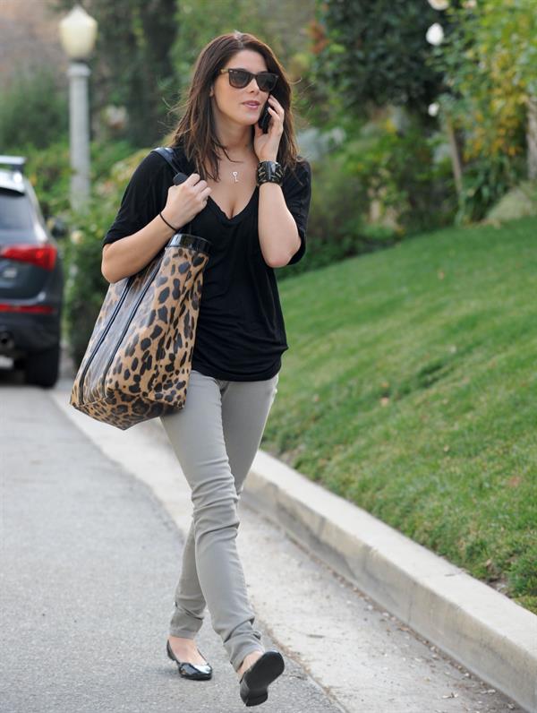 Ashley Greene visits a friend in Los Angeles on January 10, 2010