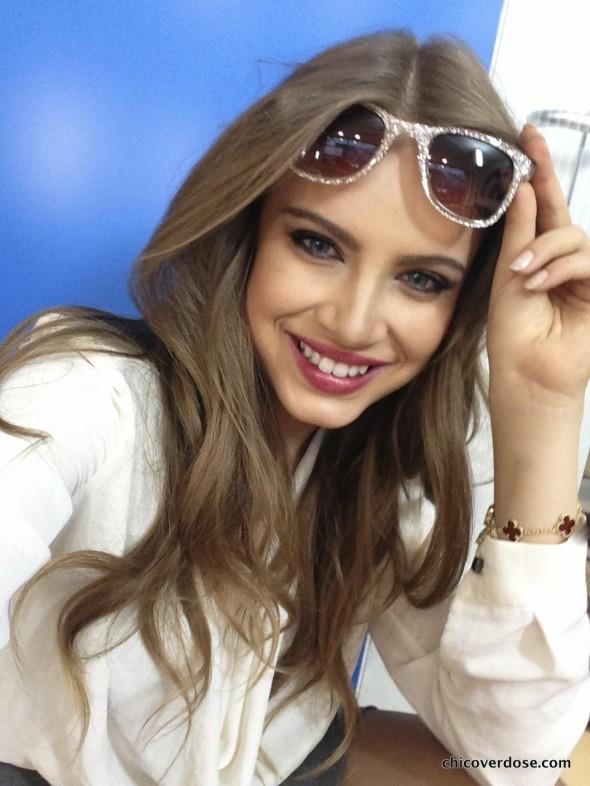 Xenia Tchoumitcheva taking a selfie