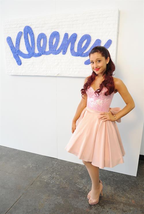 Ariana Grande Kleenex Shield Sneeze Swish event in New York on July 31, 2012